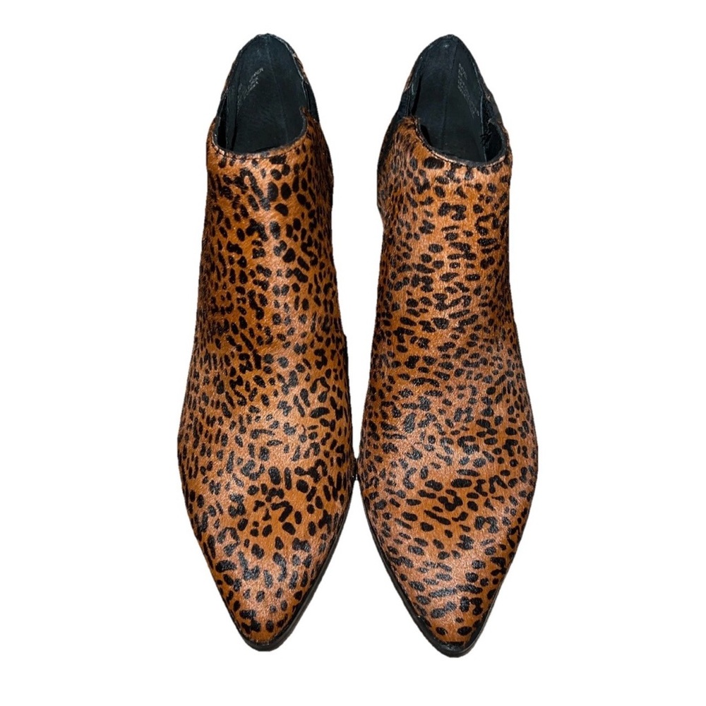 Sanctuary Leopard Dyed Calf Hair Ankle Booties Womens 8M Pointed Toe